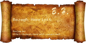 Bezegh Henriett névjegykártya
